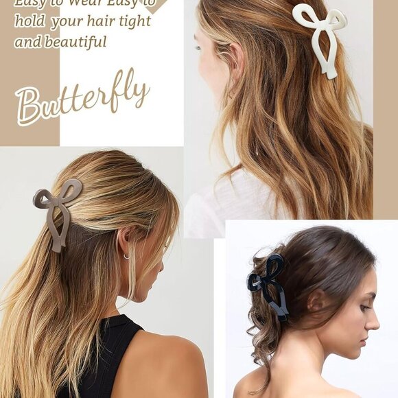 Hair Claw Clips 4 Pack Acrylic Large Nonslip Bow Hair Accessories for All Hair main image 5